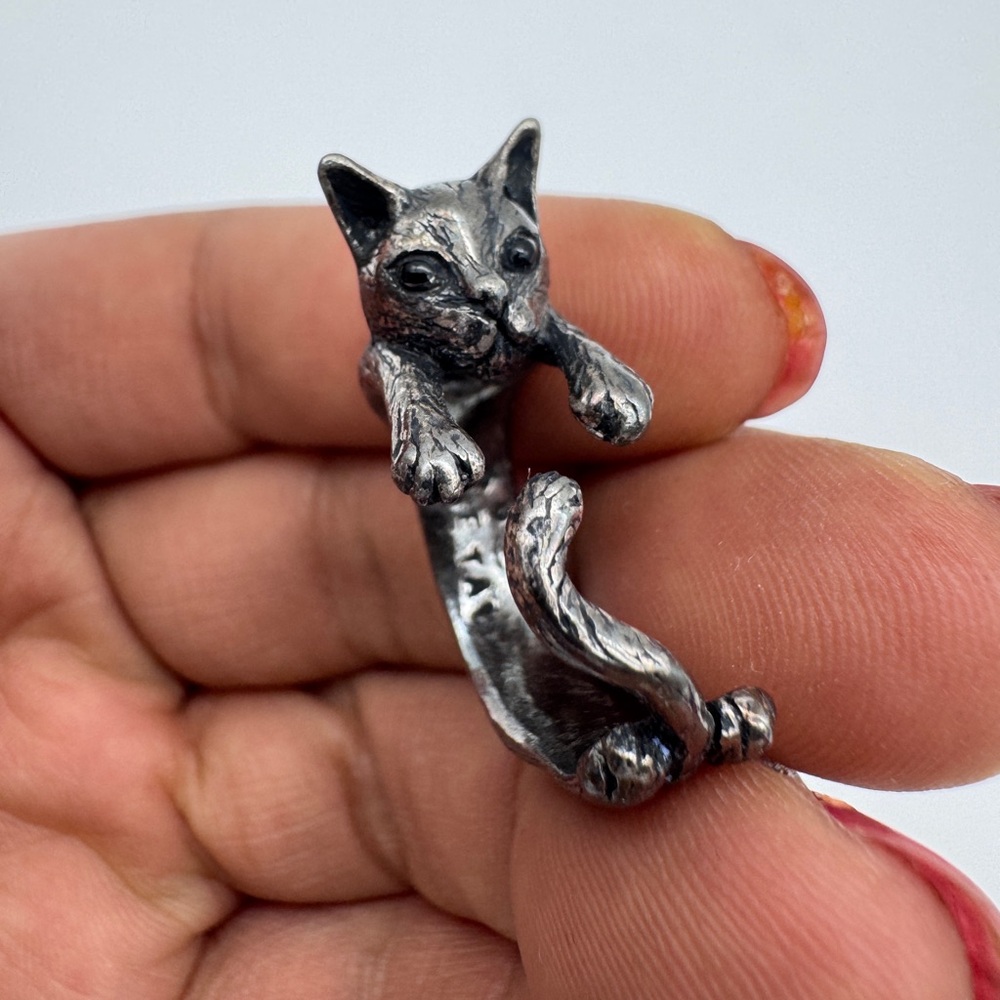 Cute high quality Silver Cat Ring expandable